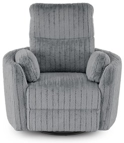 Fotel wypoczynkowy, obrotowy, elektrycznie rozkładany, bujany PEGAS popiel