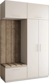 Masseno Garderoba REMA 150/240/60 cm Nowoczesna Szafa do Przedpokoju Kaszmir, MONOLITH 09 (Beżowy)