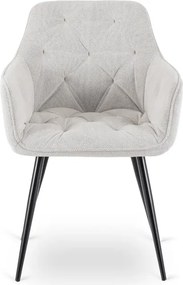Krzesło Tapicerowane do Salonu MODESTO Beżowe Nowoczesne Loft