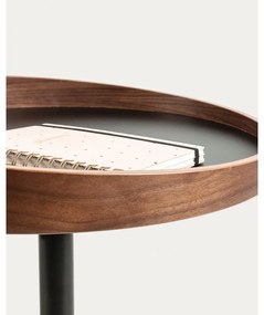 Okrągły stolik z blatem w dekorze orzecha ø 46 cm Kaori – Kave Home