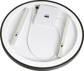 Lustro łazienkowe czarne 70 cm z LED, 3-stopniowe ściemnianie dotykowe, okrągłe - Miral