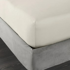 Beżowe prześcieradło z satyny bawełnianej z gumką 150x200 cm Cotton Sateen – Bianca