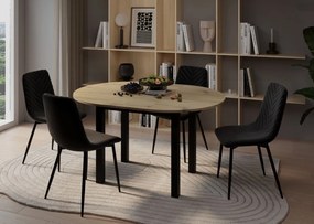 Krzesło do jadalni z przeszyciami w jodełkę K5-FX, tkanina velvet