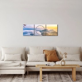 Obraz - Jezioro Bled (z zegarem) (90x30 cm)