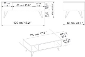 Stolik konferencyjny Mistico White and Walnut