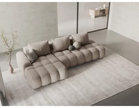Jasnobrązowy rozkładany/ze schowkiem narożnik (lewostronny/z szezlongiem) Linz – Cosmopolitan Design