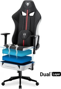 Fotel do grania dla młodzieży Diablo X-Player 2.0 Small Size, kolor biało-czarny