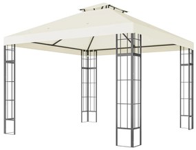 Outsunny Pawilon Ogrodowy 3 x 3 m, Dach Dwupoziomowy, Ochrona UV30+, Odporny na UV, Ochrona Przeciwsłoneczna, Metalowa Rama, Kremowy