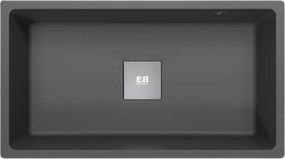 Carrit Zlewozmywak z jedną dużą komorą 78x43.5 z czarny granit - Essebagno