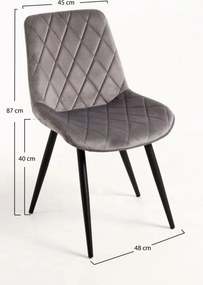 Zestaw 4 Krzese Min Aksamitne