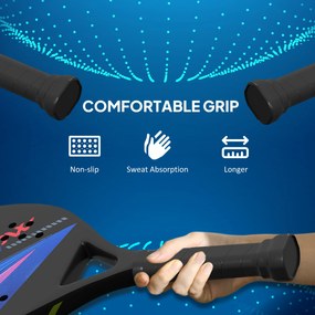 Zestaw rakietek do beach tenisa SPORTNOW, antypoślizgowy uchwyt, włókno węglowe, Czarny