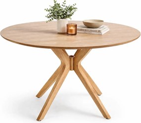 Okrągły stół minimalistyczny w kolorze dębowym H8-T21