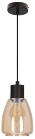 Czarna lampa wisząca ze szklanym kloszem ø 12 cm Moldo – Candellux Lighting