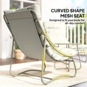 Outsunny Zestaw balkonowy 3-częściowy z poduszkami i stolikiem, stalowa konstrukcja, jasnoszary | Aosom PL