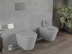 Mexen Rico miska wc Rimless z deską wolnoopadającą slim, duroplast, szara jasna mat - 30724061