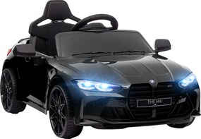 AIYAPLAY Elektryczny samochód dla dzieci BMW M4, z dźwiękiem i światłem, 3-5 km/h, z pilotem, dla dzieci 3-5 lat, Czarny
