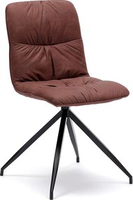 Komplet 2 krzeseł tapicerowanych brązowym mikrofibrą "Eléganta" nowoczesne fotele z efektem aksamitu, 38x43 cm, wys. 86,5 cm