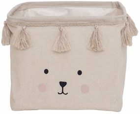 Beżowy kwadratowy pojemnik na maskotki C4-W69