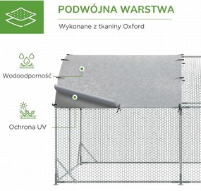 PawHut Wybieg dla małych zwierząt, outdoorowy wybieg dla kur, królików, kaczek, stabilna konstrukcja, stal i tkanina Oxford