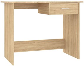 Proste biurko z jedną szufladą dąb sonoma - Mirden