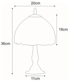 Lampka stołowa z witrażowym kloszem - S942-Perla