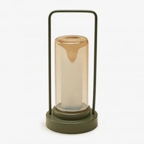 Bezprzewodowa Lampa Stołowa Led Z Żelaza I Szkła Sorlix Intensywny Verde Olive - Sklum