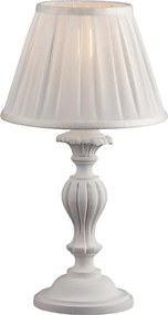 Leonardo Shabby white wooden table lamp, 1 light, with lampshade dm.20 H.43 Ø20 BL180-LT-BCO