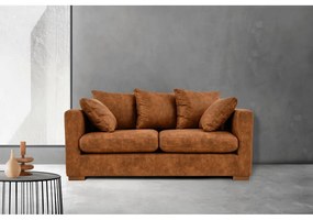 Koniakowa sofa z imitacji skóry 175 cm Hamburg – Scandic