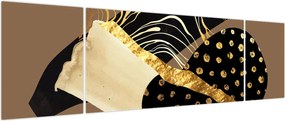 Obraz - Abstrakcja złotobrązowa N⁰1 (170x50 cm)