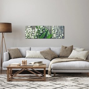 Obraz konwalii (z zegarem) (90x30 cm)