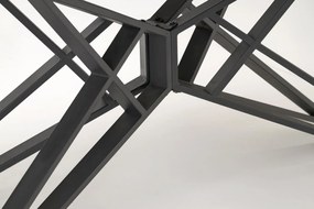 ALFREDO stół rozkładany, biały marmur / czarny