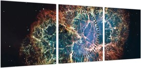 Obraz - Mgławica Krab (z zegarem) (90x30 cm)