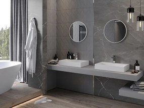 Mexen Loft lustro łazienkowe okragłe 30 cm, rama biała - 9850-030-030-000-20