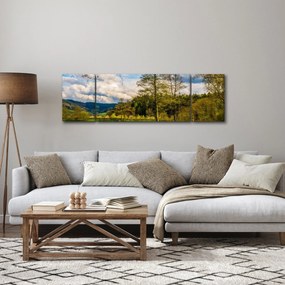 Obraz łodzi nad jeziorem (170x50 cm)