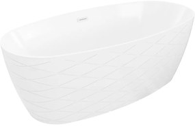 Mexen Olea wanna wolnostojąca wzór 170 x 80 cm, biała, przelew biały - 52821708000-20