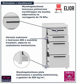 Biała nowoczesna komoda z 4 szufladami - A8-B90