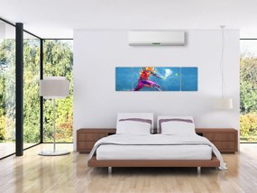Obraz - Malowany tenisista (170x50 cm)