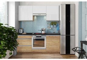 Zestaw kuchenny MARINA 180 cm dąb craft/biały połysk