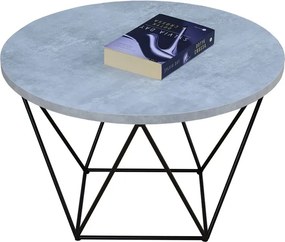 Okrągły stolik kawowy z geometrycznym stelażem beton R0-N24