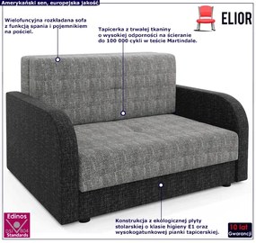 Sofa rozkładana szary + grafit - Oves 4X