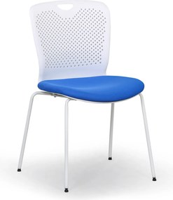 Krzesło konferencyjne plastikowe OPEN, biały/niebieski