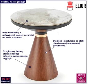 Okrągły stolik kawowy orzech - Kinni 3X