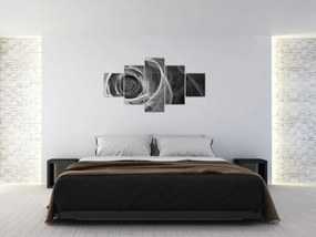 Obraz - Abstrakcyjna róża czarno-biała (125x70 cm)