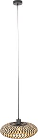 Orientalna lampa wisząca czarna z bambusa 40 cm - Ostrava