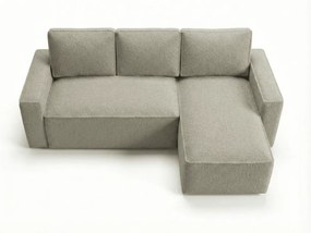 Rozkładana dwustronna sofa narożna SMART BOUCLE 232x143 cm, szaro-beżowa