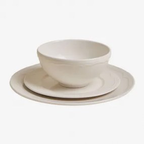 Zestaw Naczyń Z New Bone China, 12 Elementów, Oritia Biała - Sklum