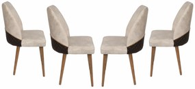 Zestaw krzeseł do jadalni Nova Cream and Walnut, 4 szt., 4 szt.