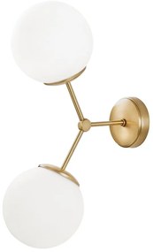 Biały kinkiet z detalem w kolorze złota Opviq lights Damar