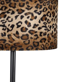 Lampa podłogowa czarny abażur leopard 40 cm - Simplo Nowoczesny Oswietlenie wewnetrzne