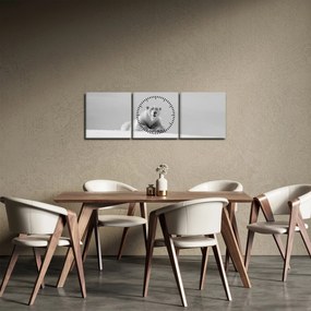 Obraz - Niedźwiedź polarny (z zegarem) (90x30 cm)